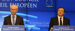 EU's faste formand Rompuy (tv) og Kommissionens formand, Barroso