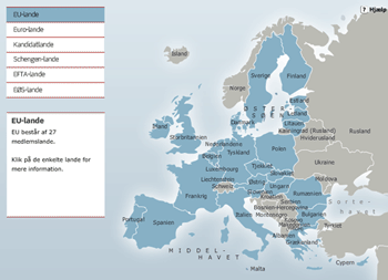 Prøv det interaktive europakort (Flash)